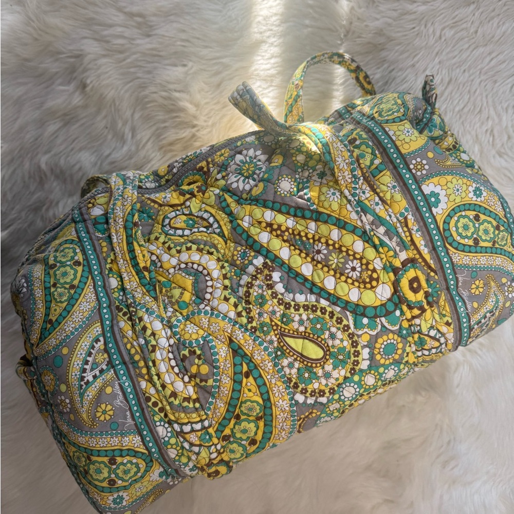 Vera Bradley Paisley Mini Duffel Bag - Yellow and Green